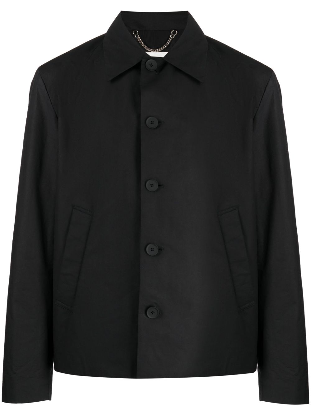 Quilted buttoned shirt jacket - Black