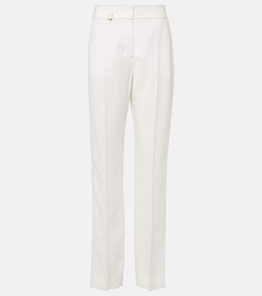 Tibau high-rise canvas slim pants