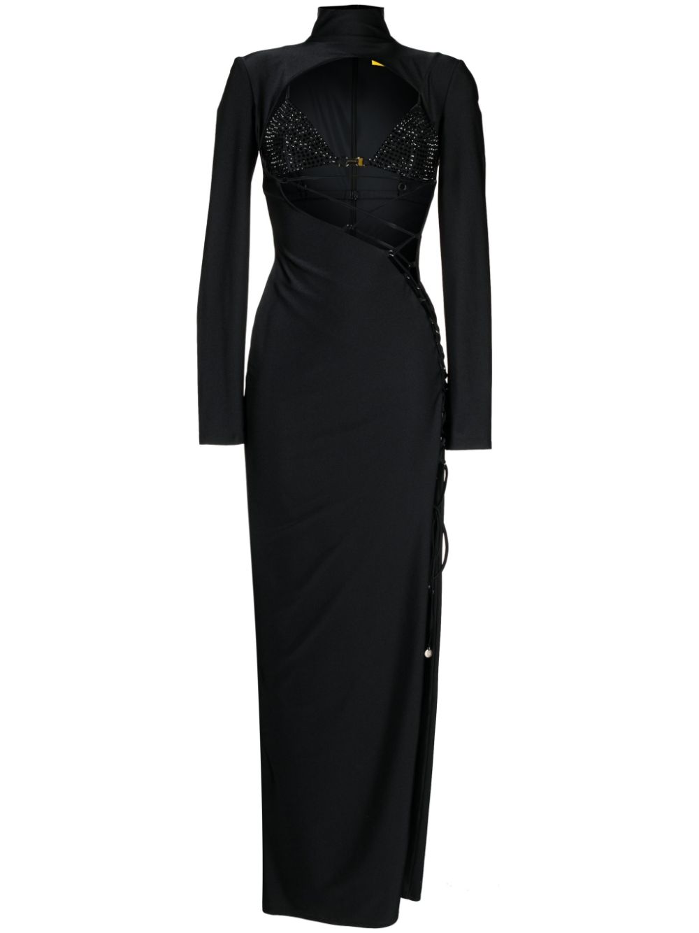 Open front criss-cross dress - Black