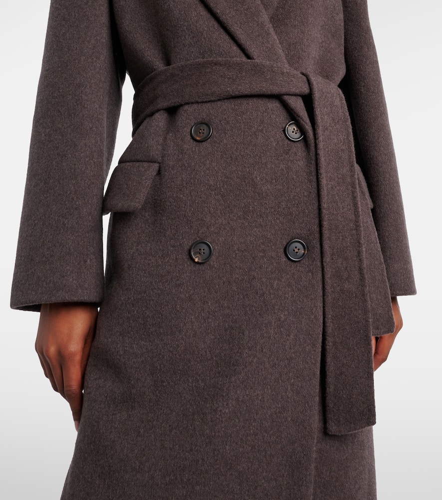 Wool and cashmere wrap coat