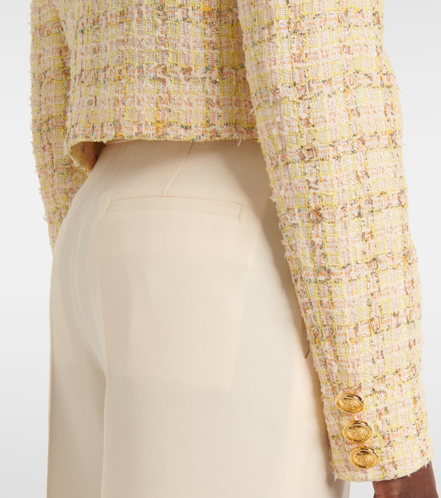Checked cotton-blend jacket