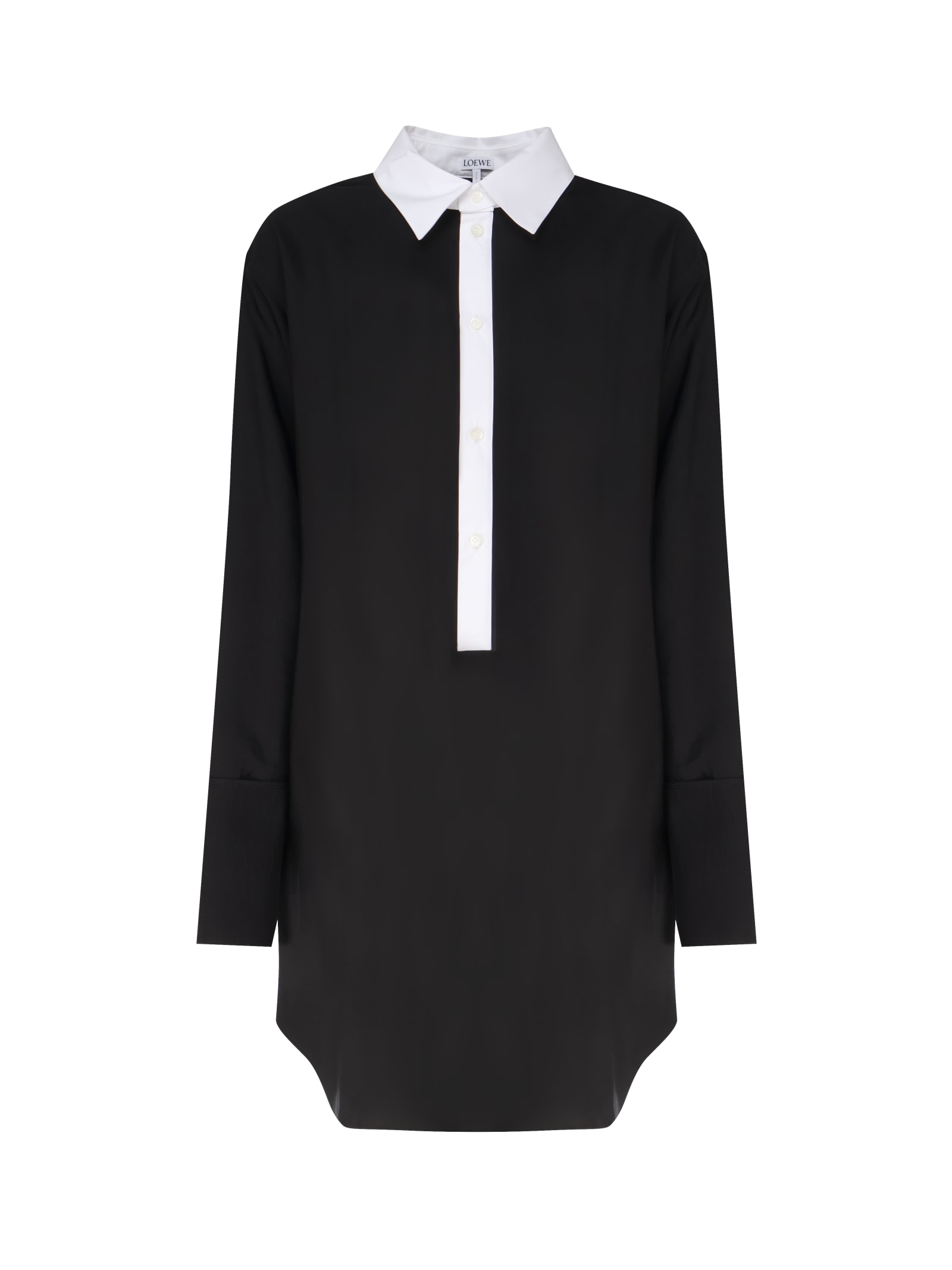Shirt Dress Crafted In Lightweight Hammered Viscose Twill