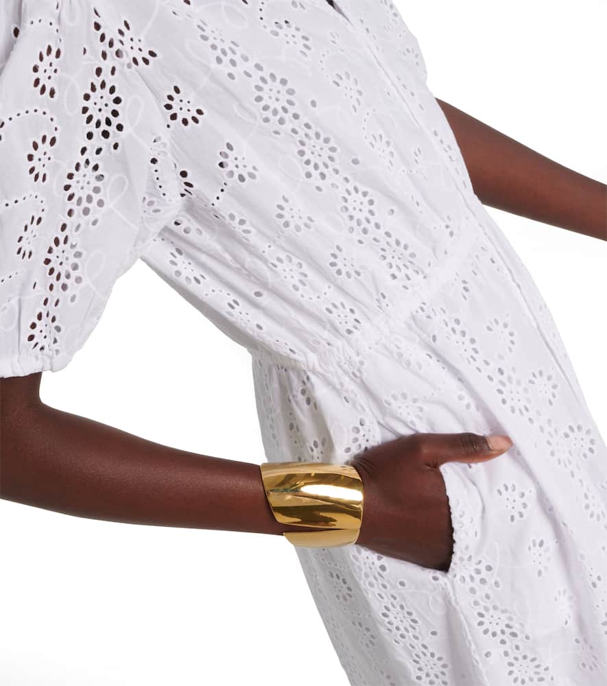 Broderie anglaise cotton midi dress