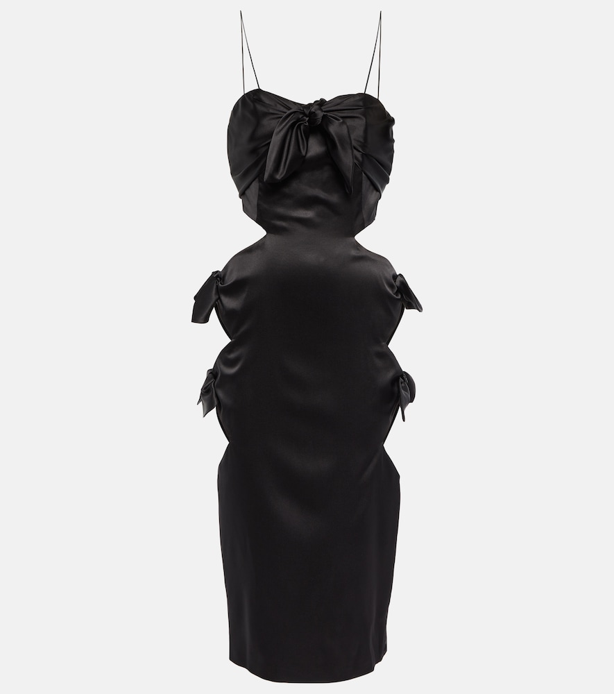 Cut-out silk-blend midi dress