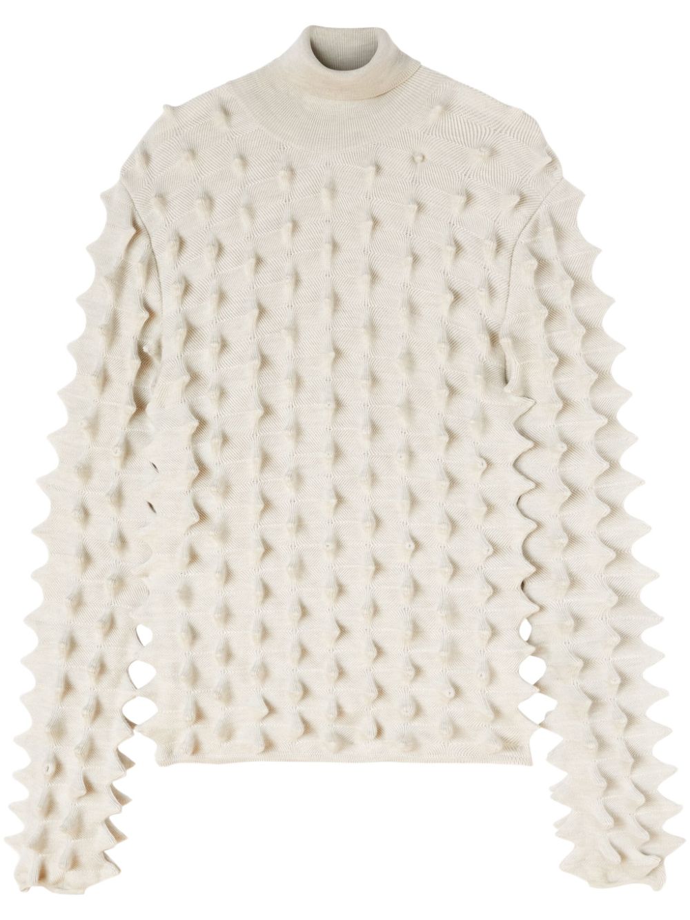Spiked turtleneck jumper - Neutrals