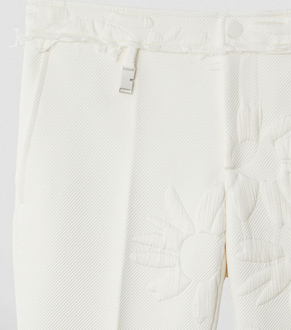 Silk-Blend Daisy Print Trousers