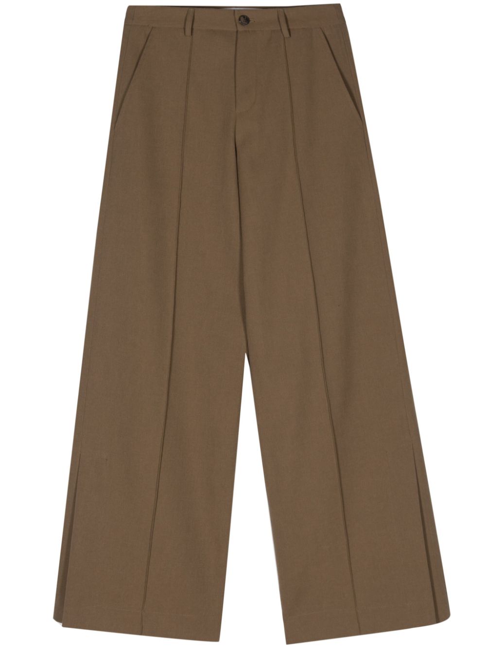 Open Marl straight-leg trousers - Blue