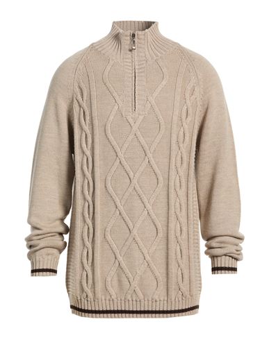 Man Turtleneck Taupe Size 36 Wool
