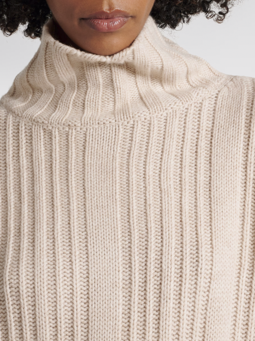 Beige Vitalba Polo-neck Jumper