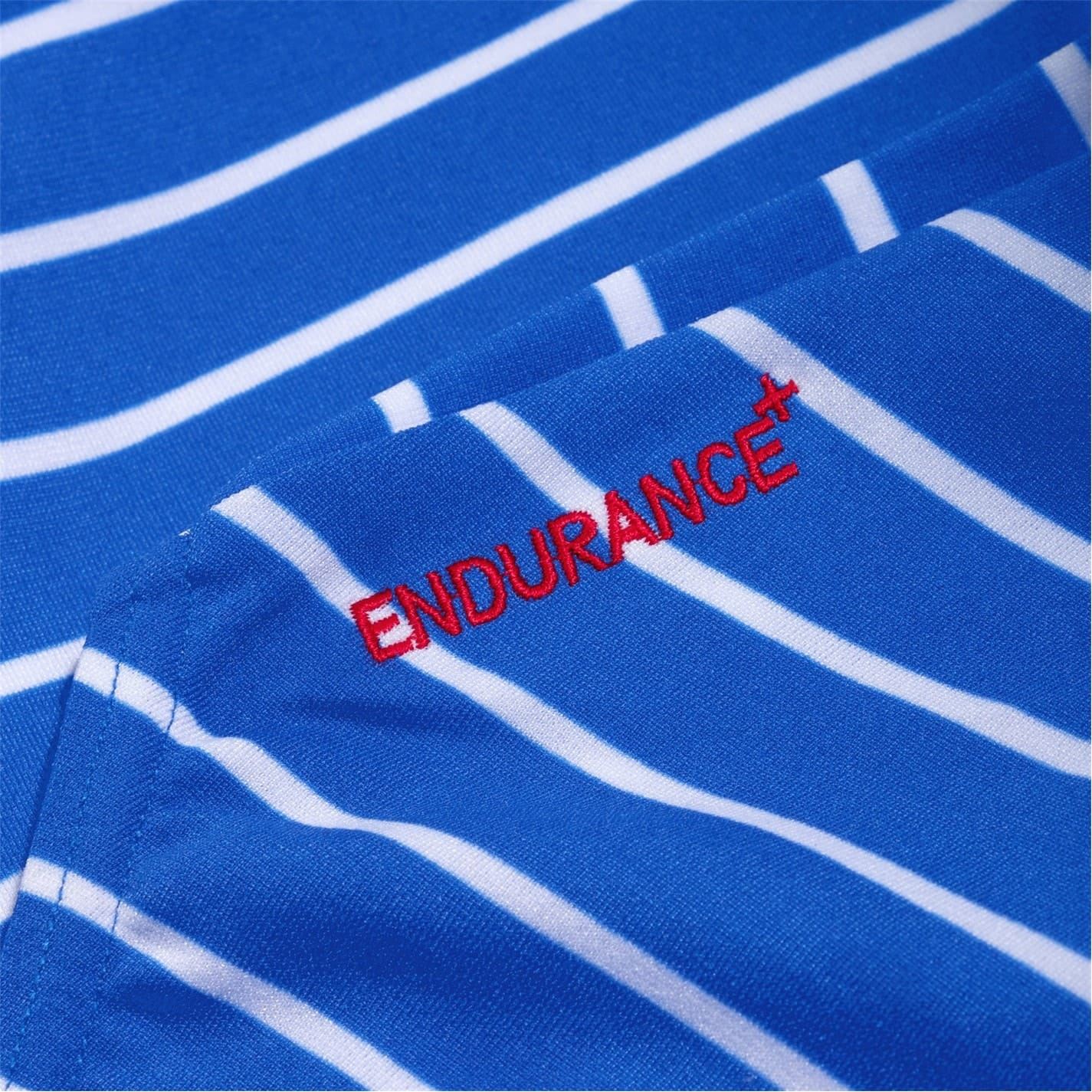 Speedo Womens Endurance Horizontal Stripe Swimsuit in Blue/White - X-Sma