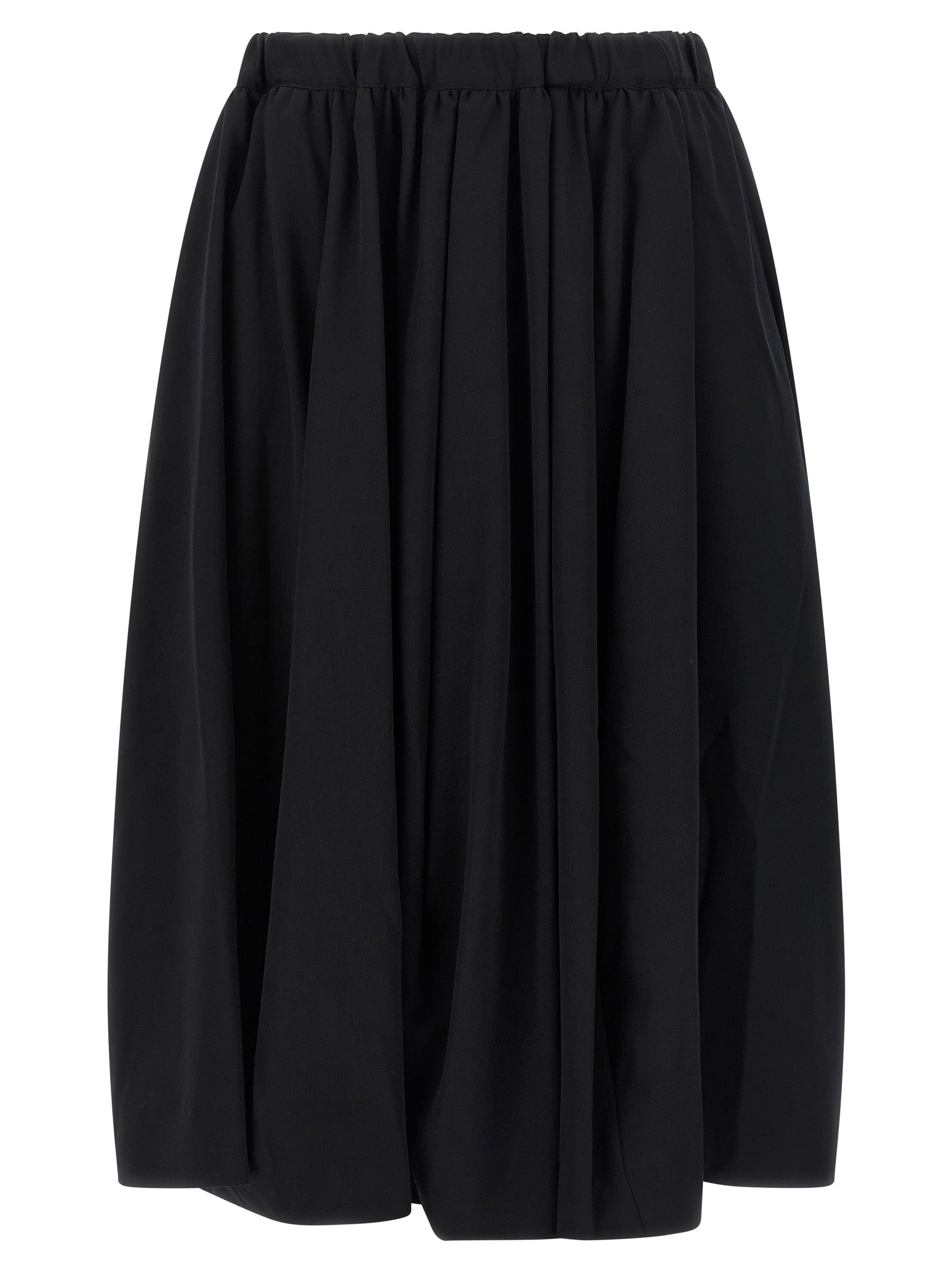 Pleated Wool Skirt — Black