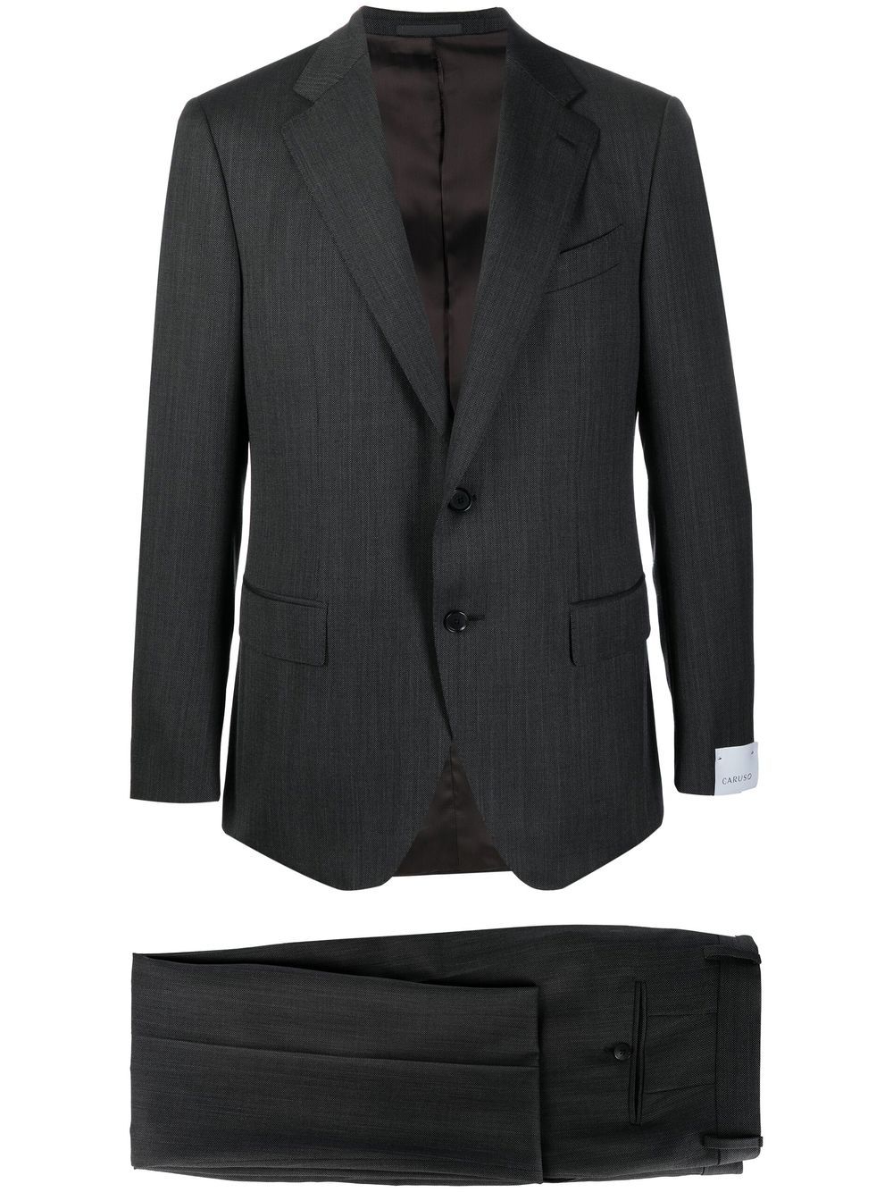 Single-breasted woollen suit - Black