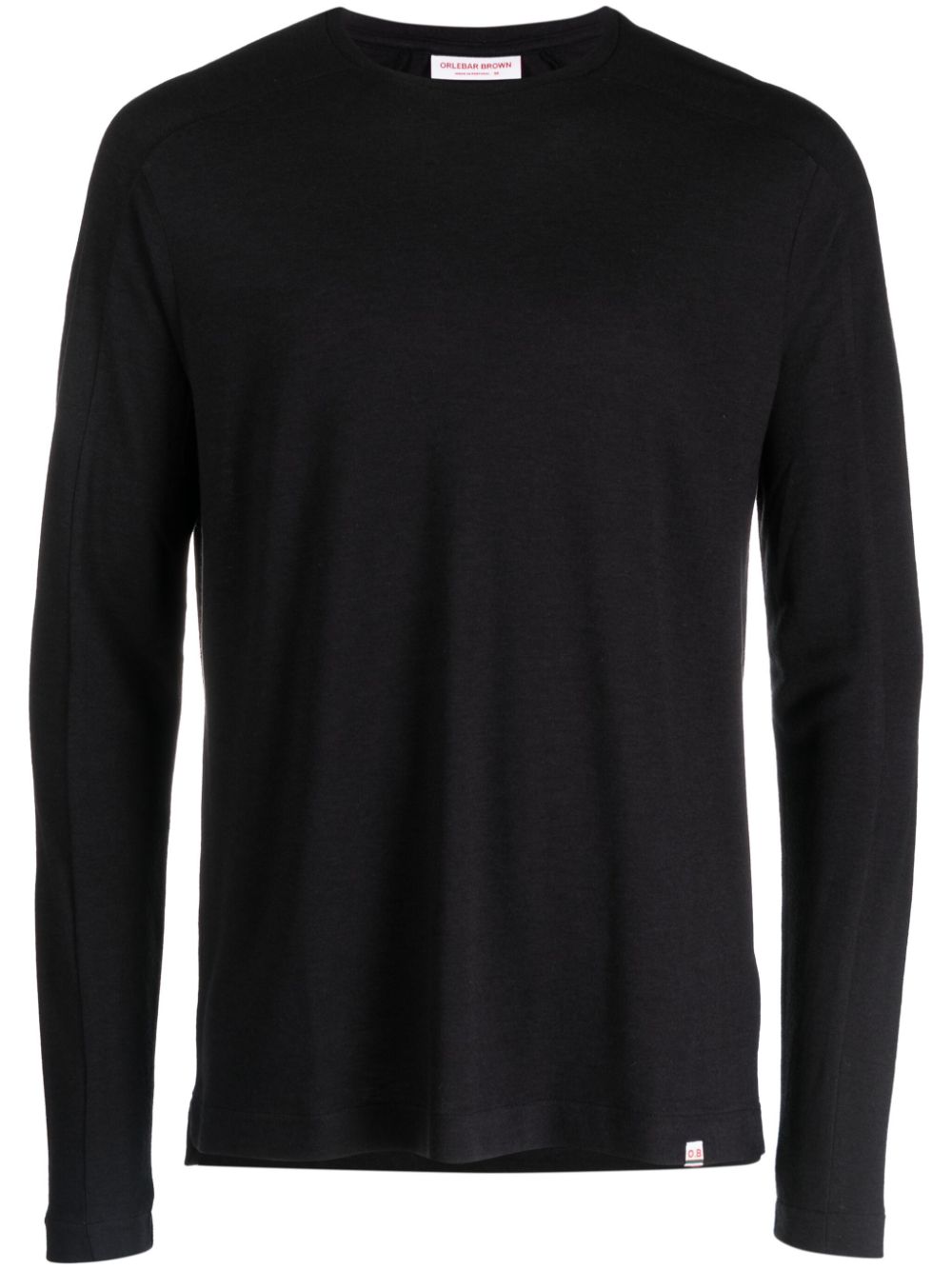 Crew-neck long-sleeve T-shirt - Black