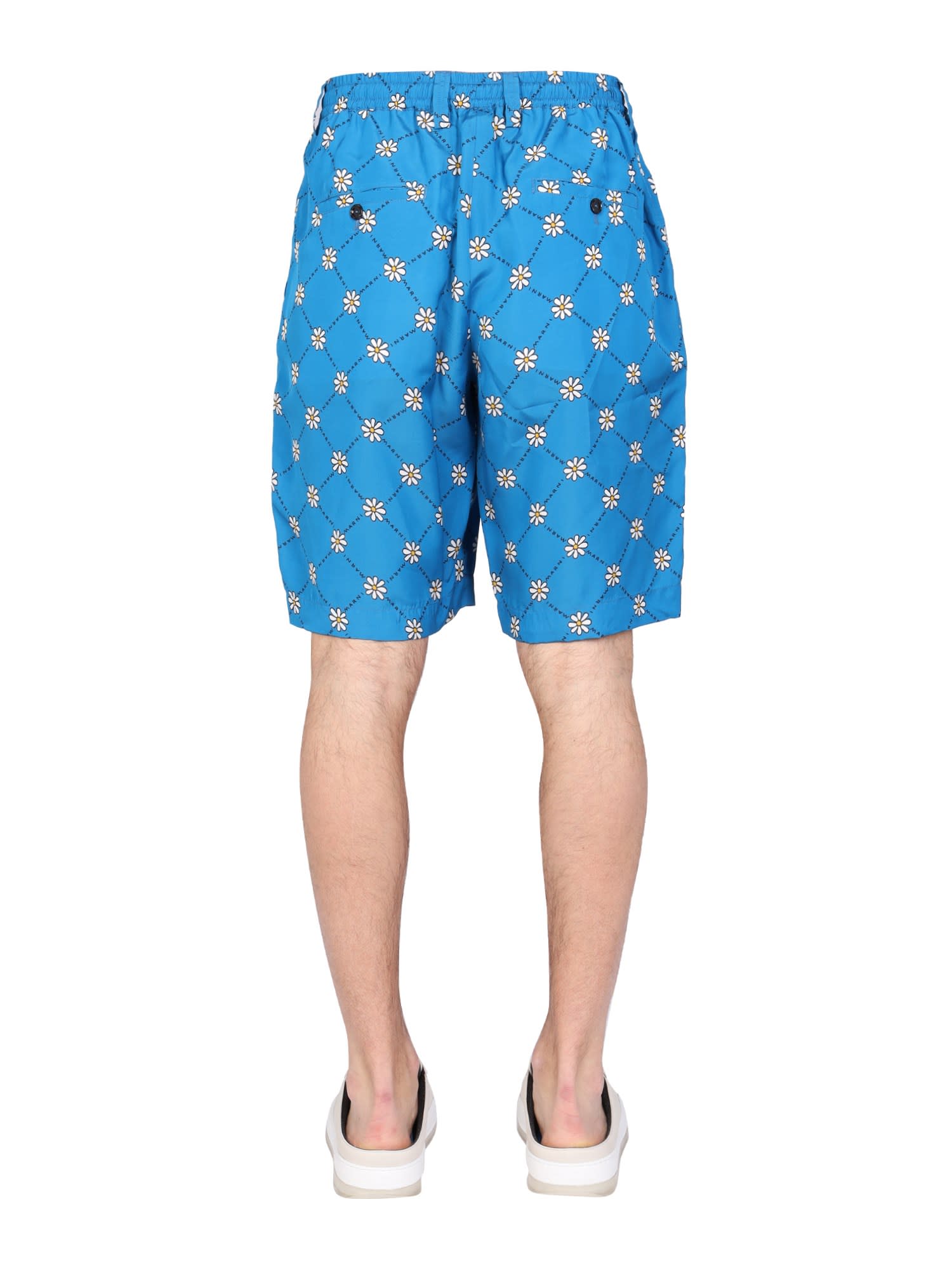 Daisy-print track shorts
