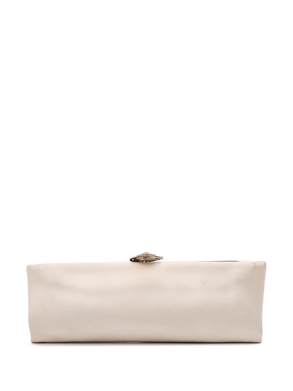 CHANEL Pre-Owned 2011 Camellia Satin clutch bag - Brown