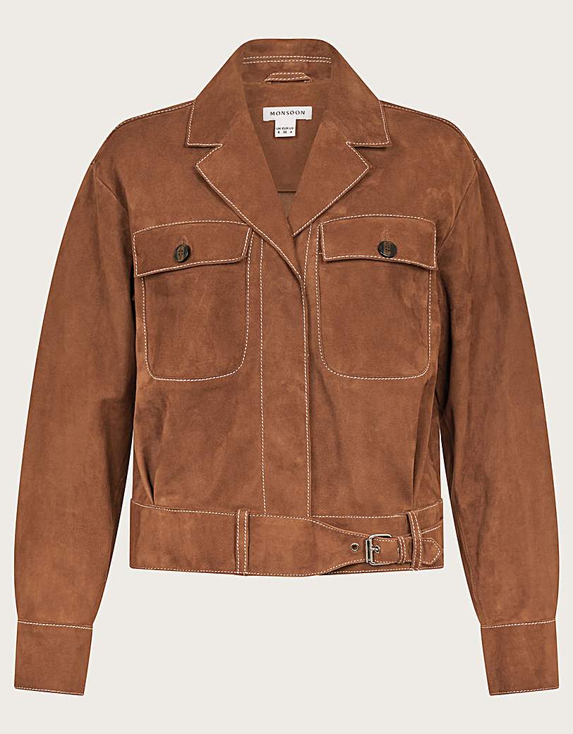 Monsoon Iris Crop Suede Jacket