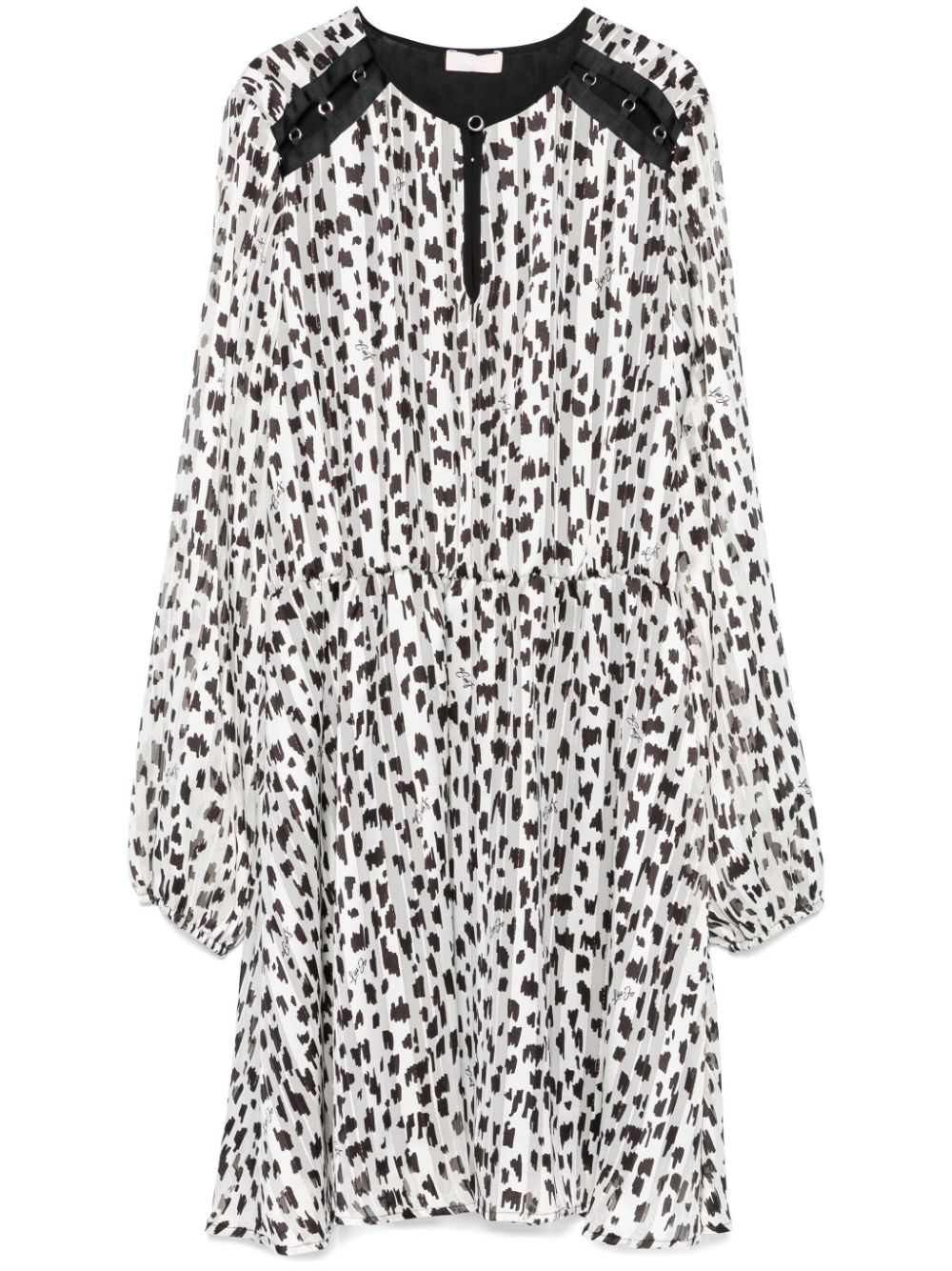Abstract-print dress - White