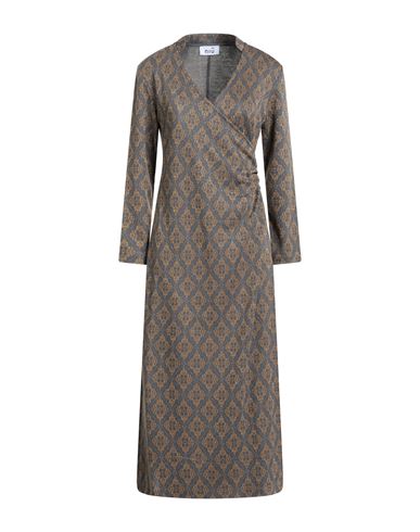 Niū Woman Midi dress Grey Size L Viscose, Polyamide, Metal, Elastane, Modal