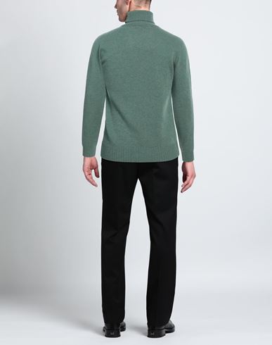 Man Turtleneck Military green Size XXXL Merino Wool