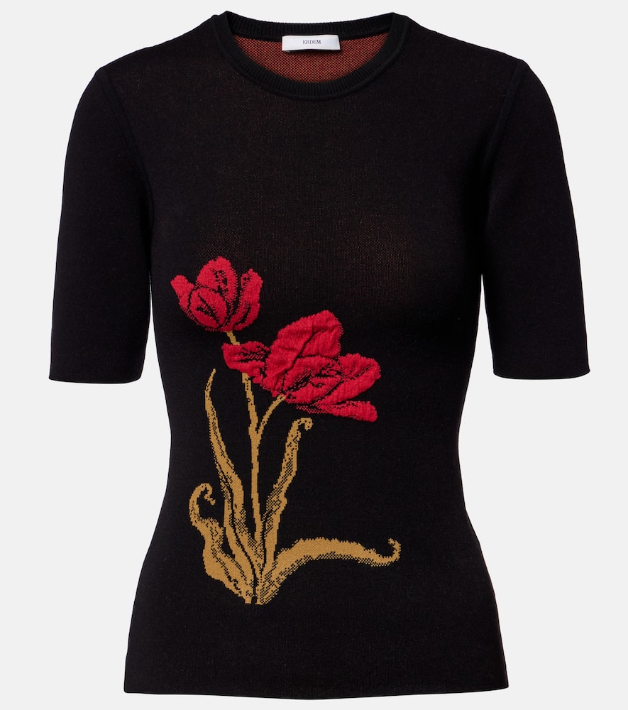 Floral jacquard top