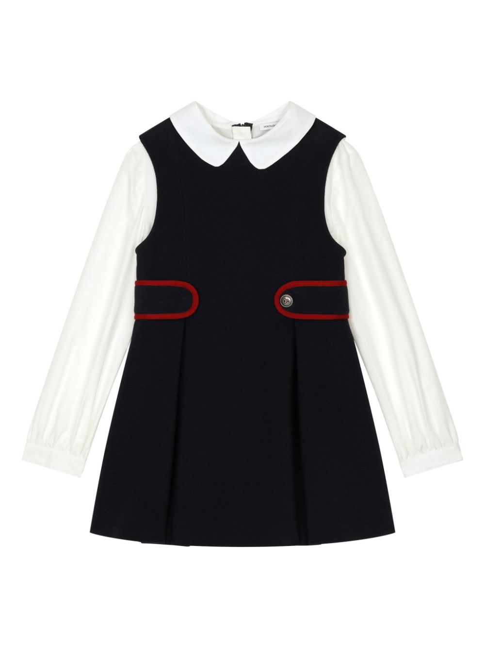 Piqué poplin dress - Blue