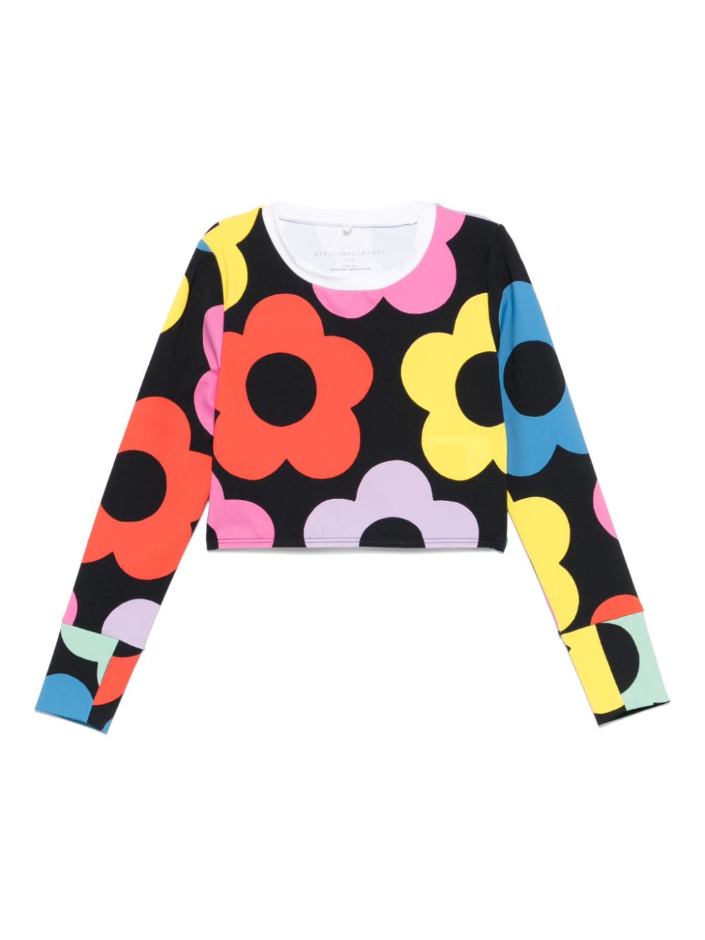 Floral-print T-shirt - Black