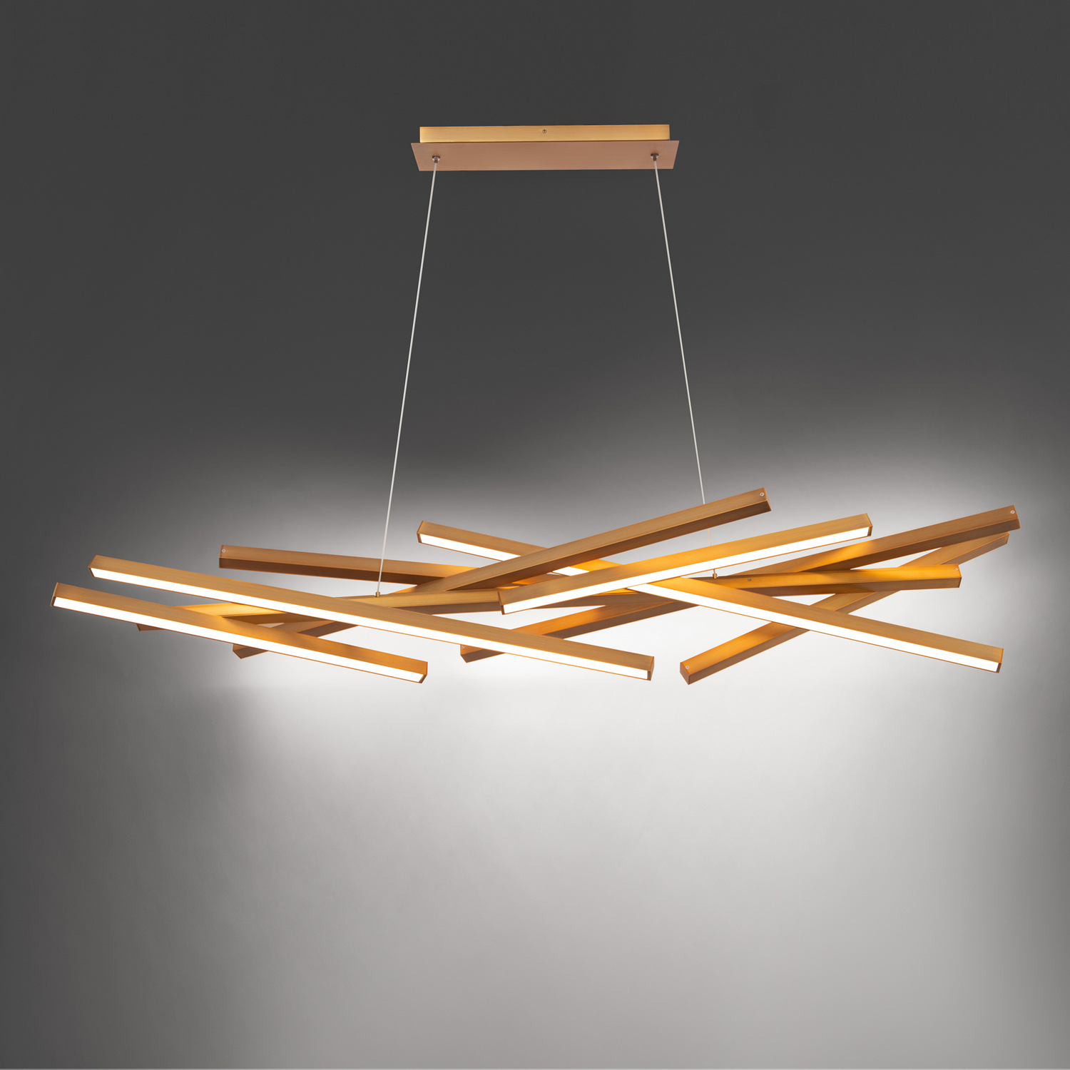 Aged Brass LED Chandelier from the Parallax Collection