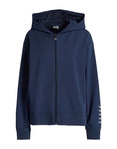 Woman Sweatshirt Navy Size S Cotton, Modal, Elastane