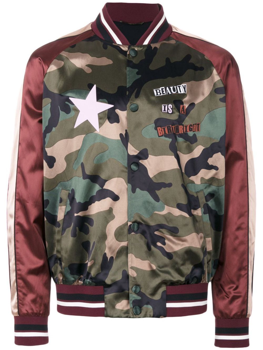 X Jamie Reid satin bomber jacket - Green