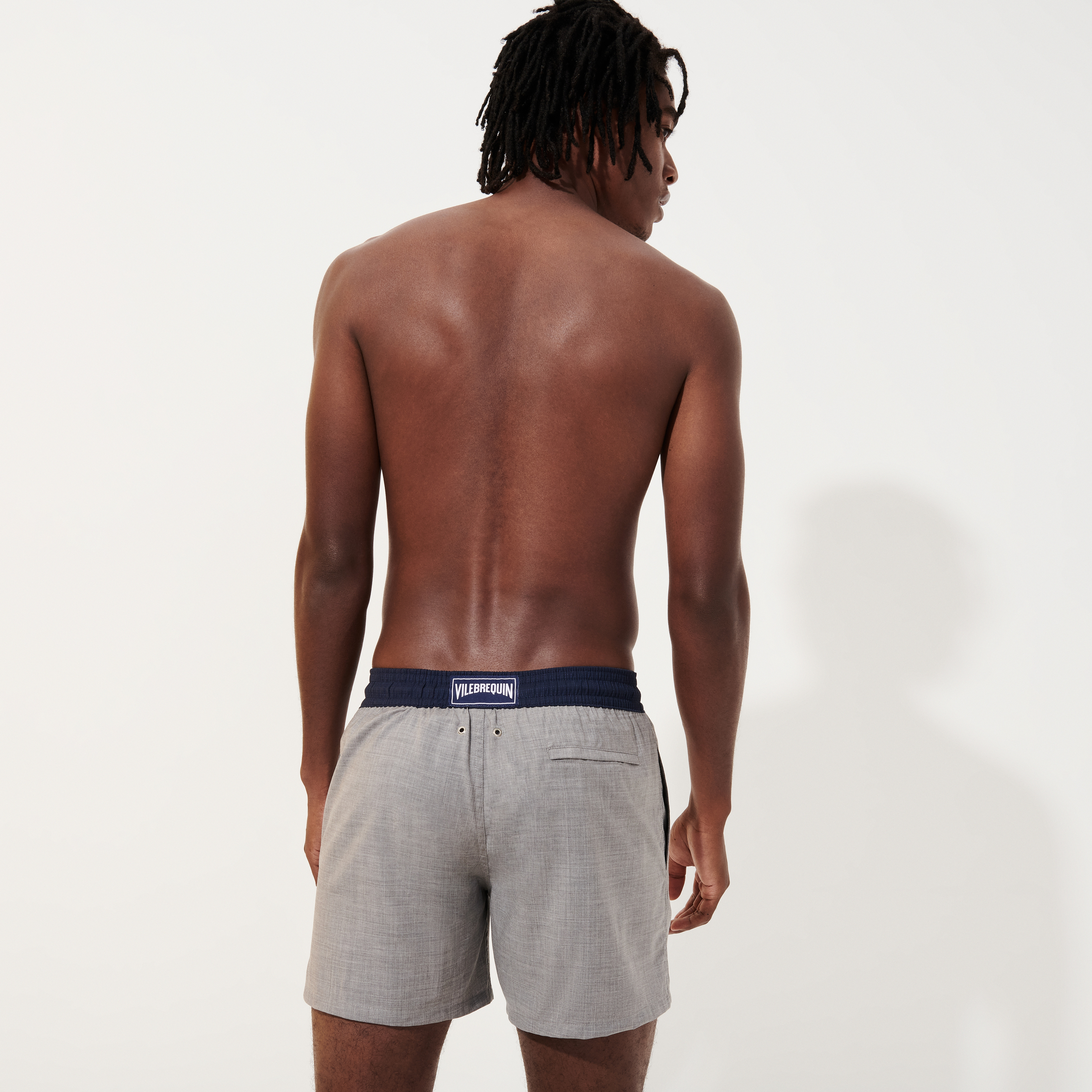Men Woolen Swim Trunks Super 120's- X The Woolmark Company - Swimming Trunk - Magnus - Grey