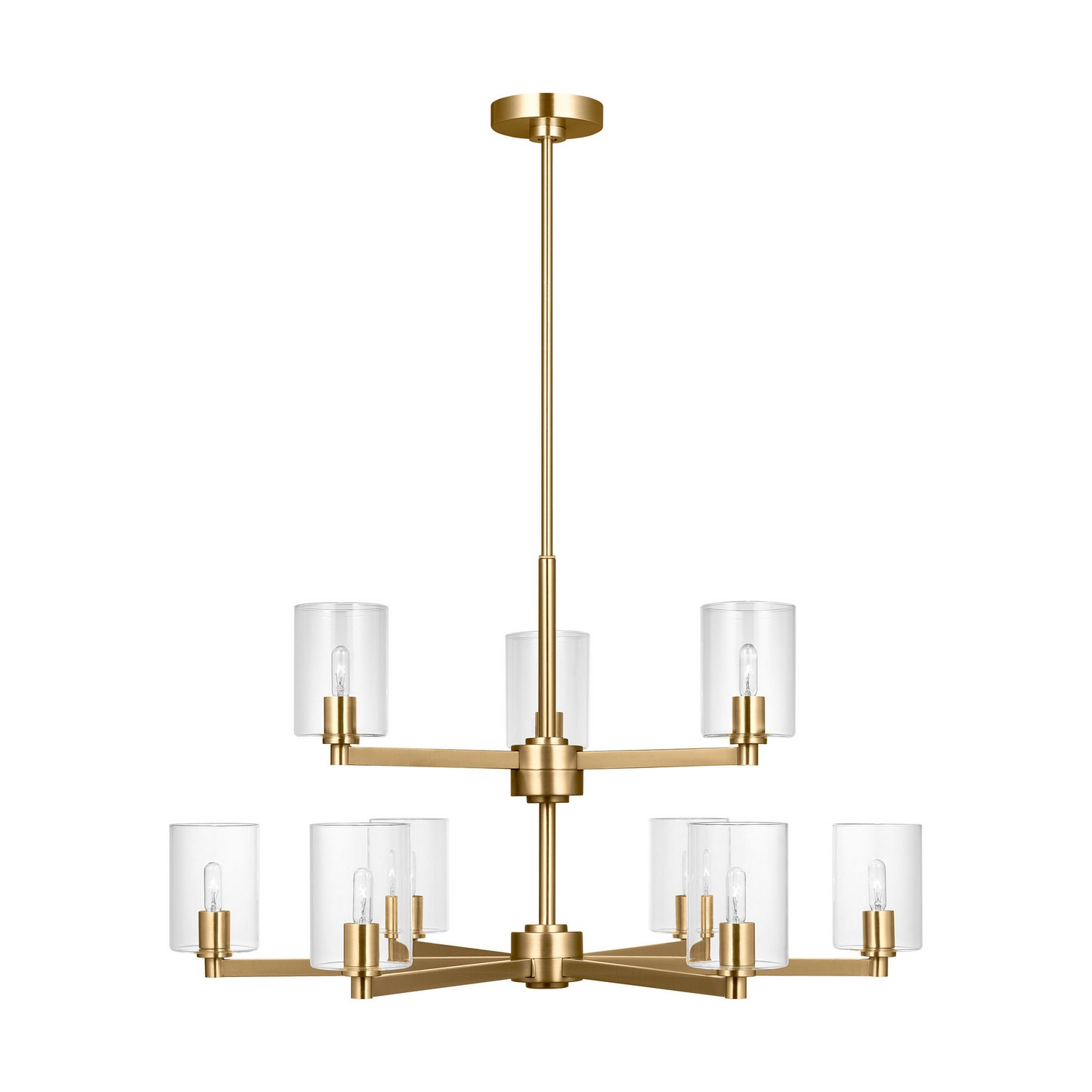 Satin Brass Chandelier from the Fullton Collection