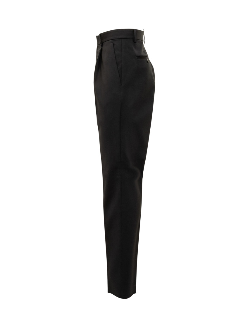 Black Tapered Pleated Pants