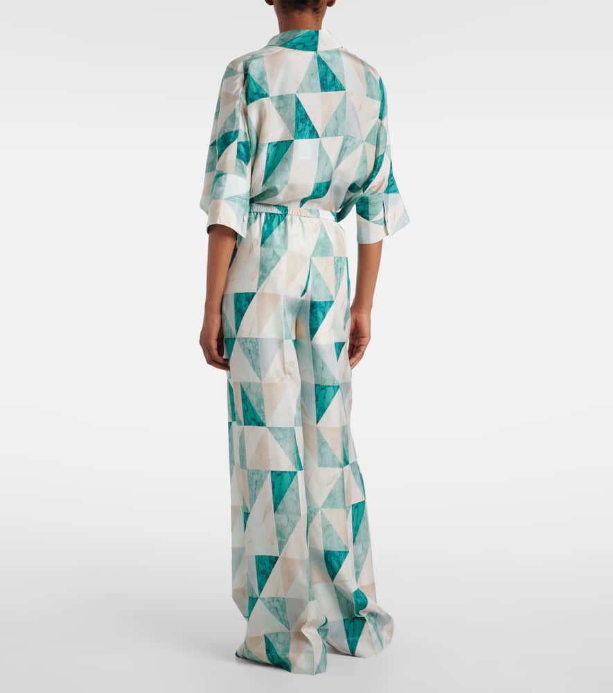 Thoresby printed silk wide-leg pants