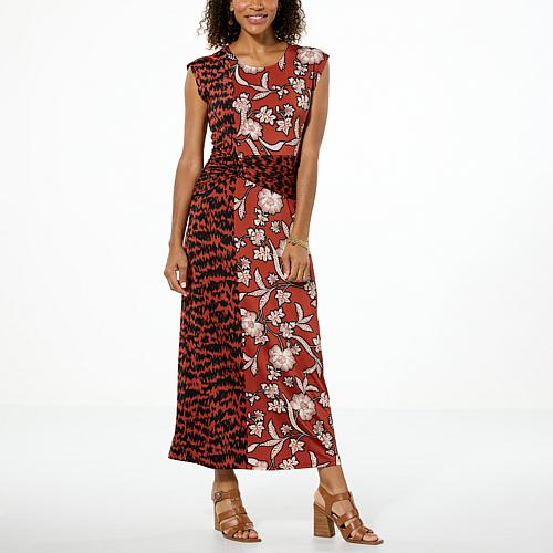 Global Chic Cap Sleeve Draped Detail Dress - Black