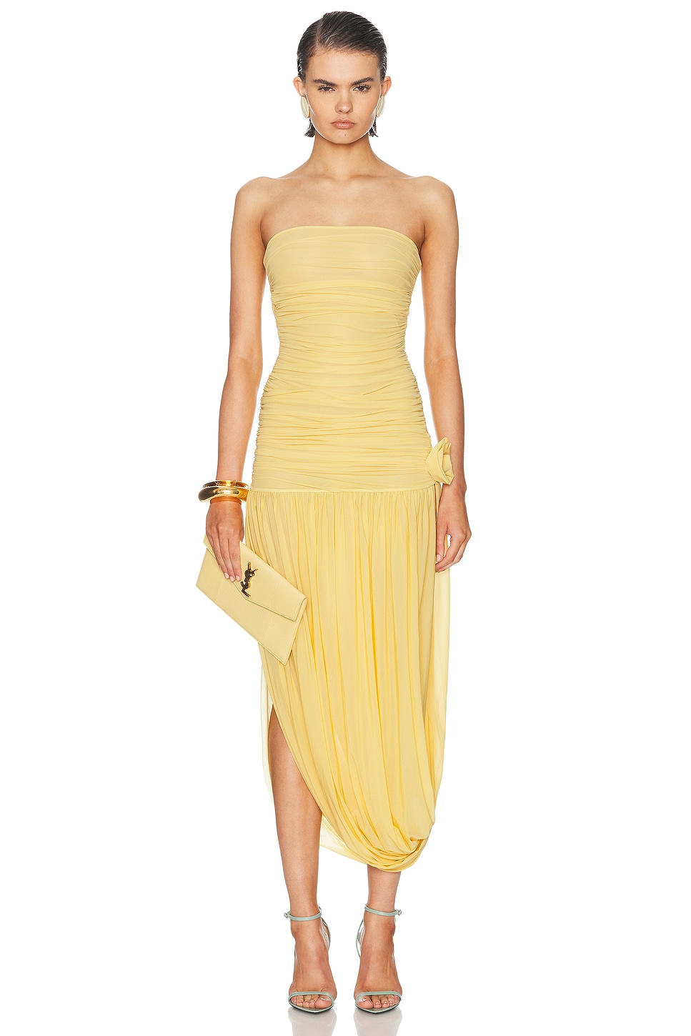 Maygel Coronel Halo Midi Dress in Yellow. - S/M also in XXS/XS, M/L