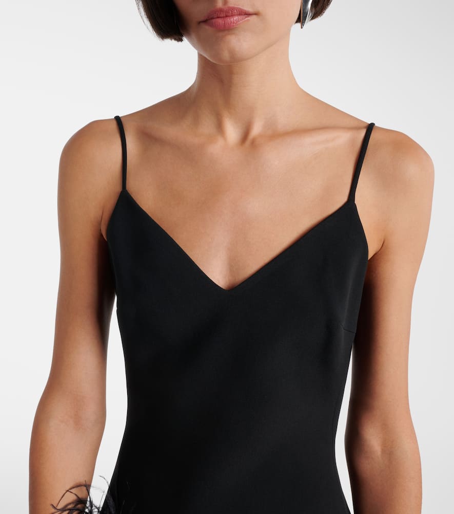 Feather-trimmed minidress