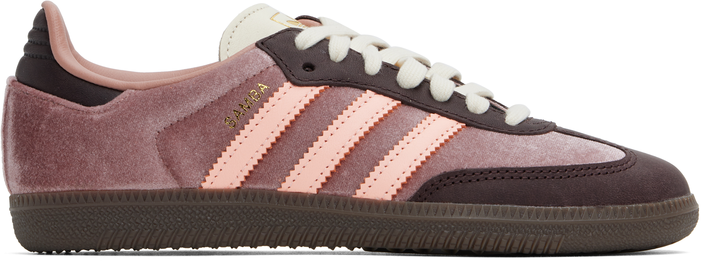 Adidas Originals Pink & Brown Samba OG Sneakers