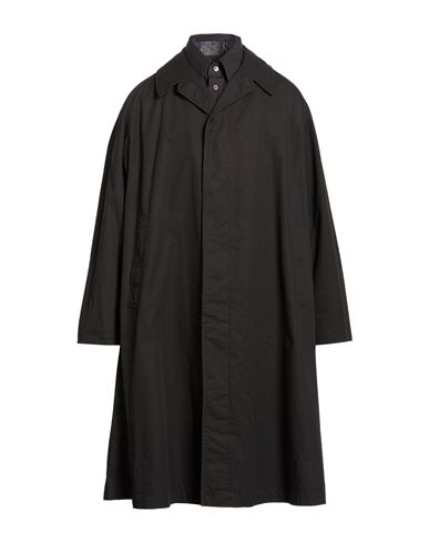 Man Overcoat & Trench Coat Black Size 40 Cotton