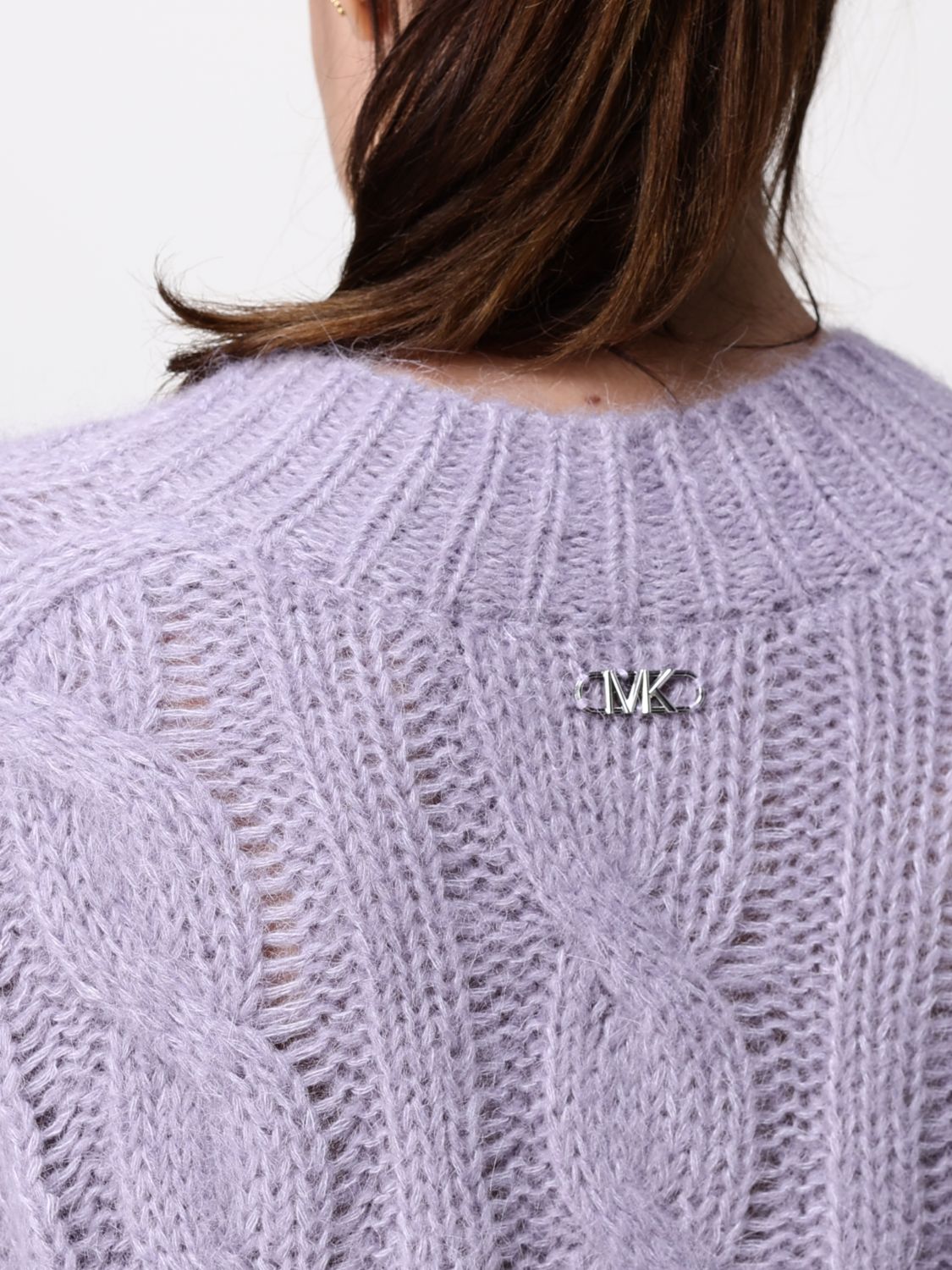 Cable-knit sweater - Purple