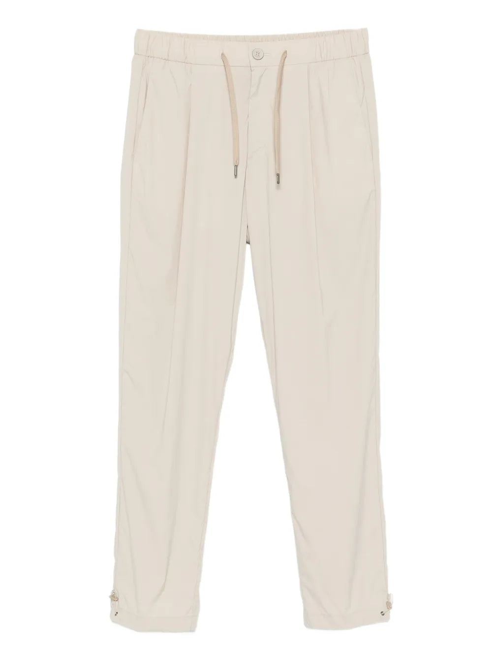 Drawstring Pleated Trousers — Beige