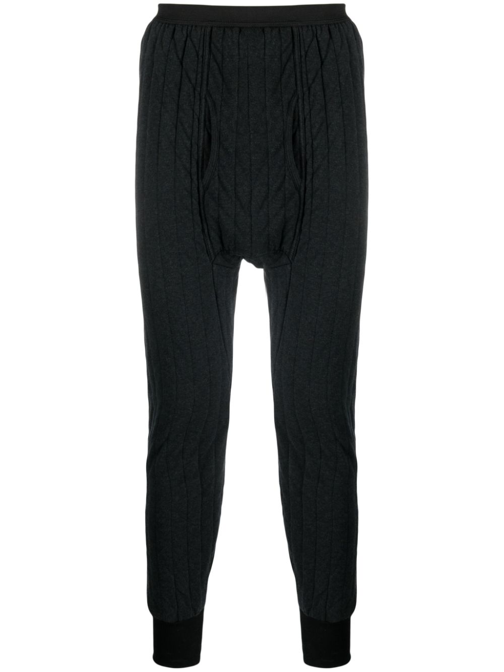 Animal-patch panelled slim trousers - Grey