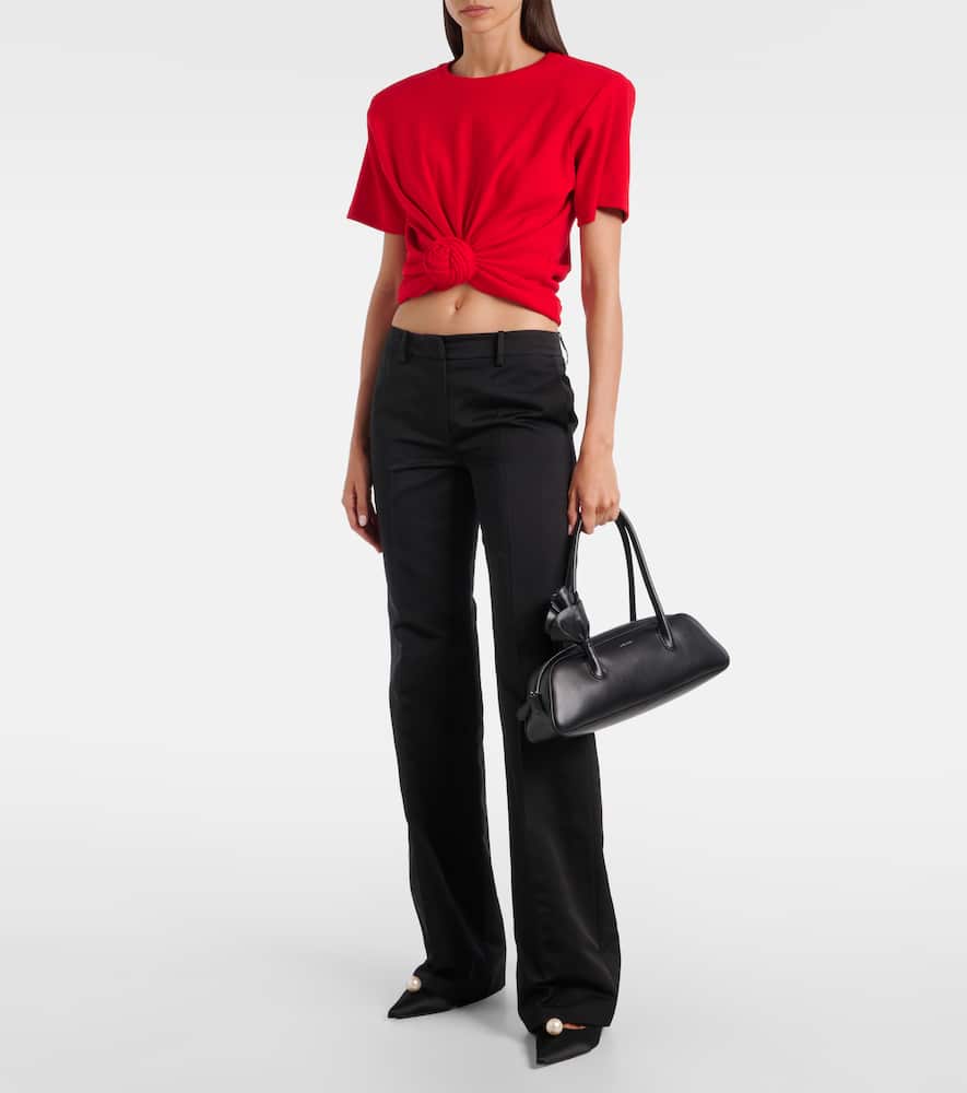 Cotton and silk flared pants