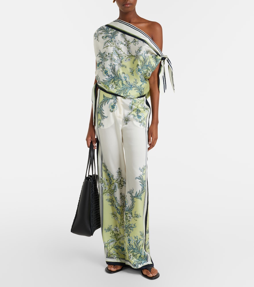 Grigore floral twill palazzo pants