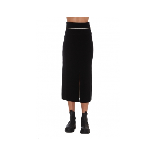 Black Knitted Midi Skirt By 1952