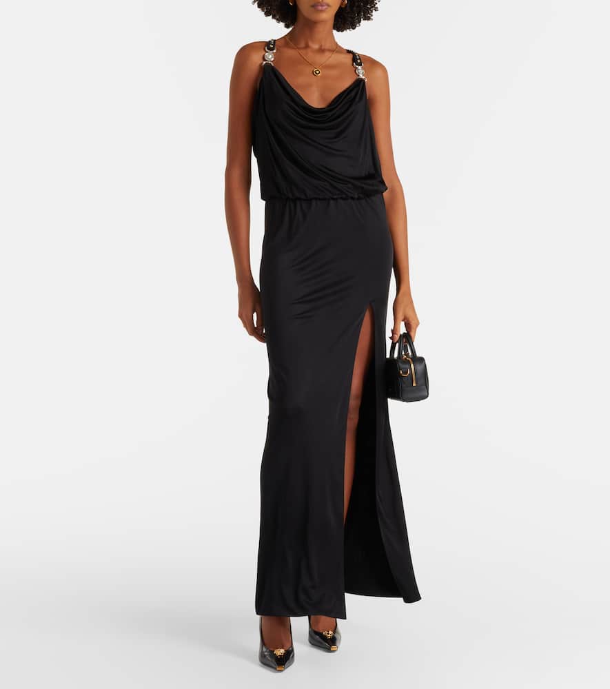 Embellished jersey gown