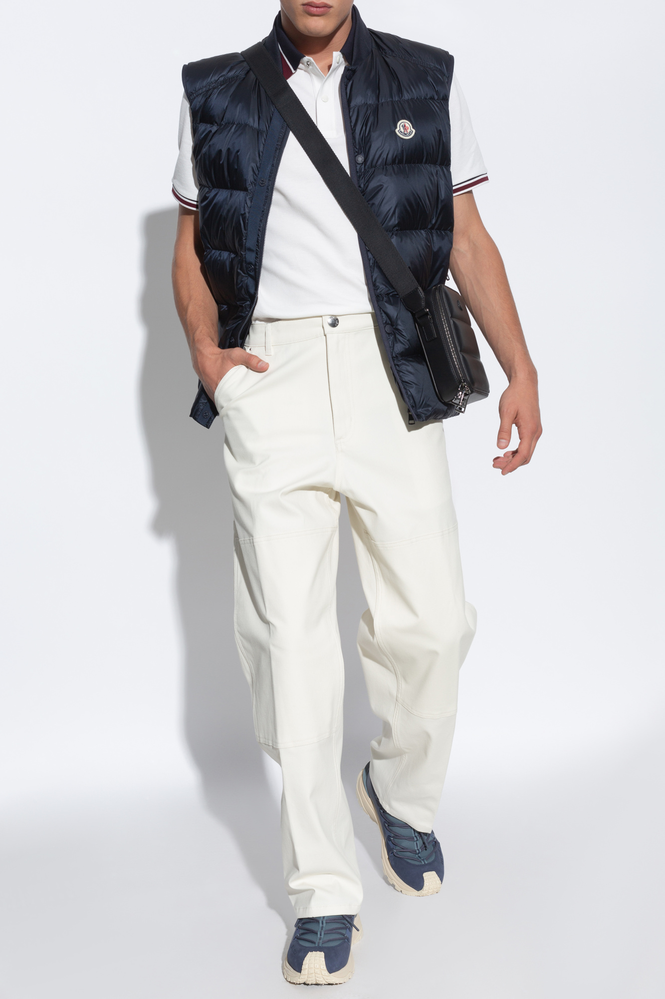 Trousers With Logo, Men's, Cream