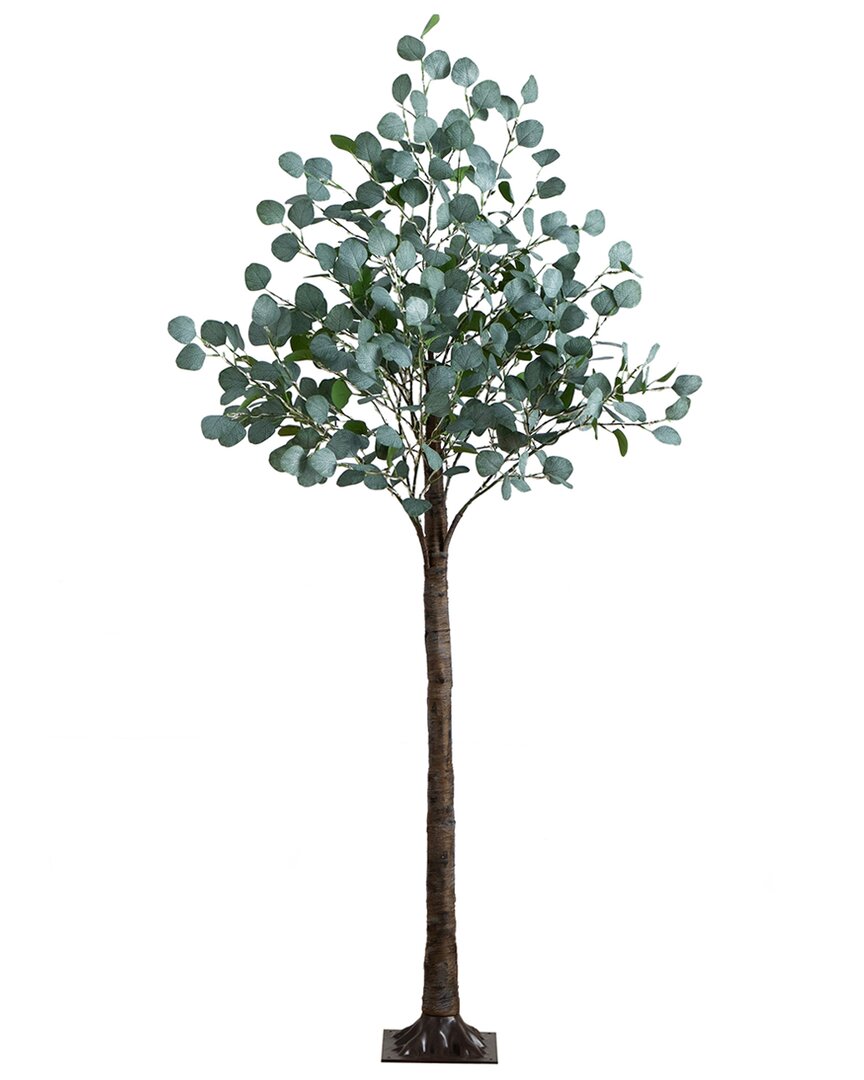 6ft Lighted Artificial Eucalyptus Tree with 420 Warm White LED  Lights