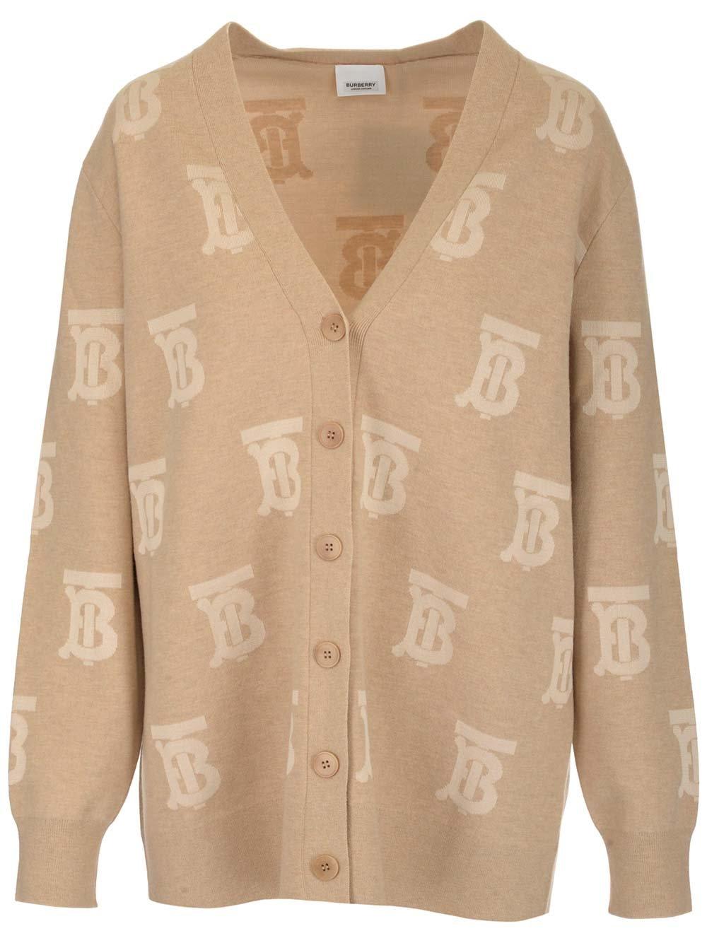 V-neck All Over Monogram Cardigan