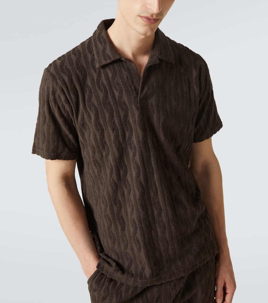 Faustino cotton terry jacquard polo shirt