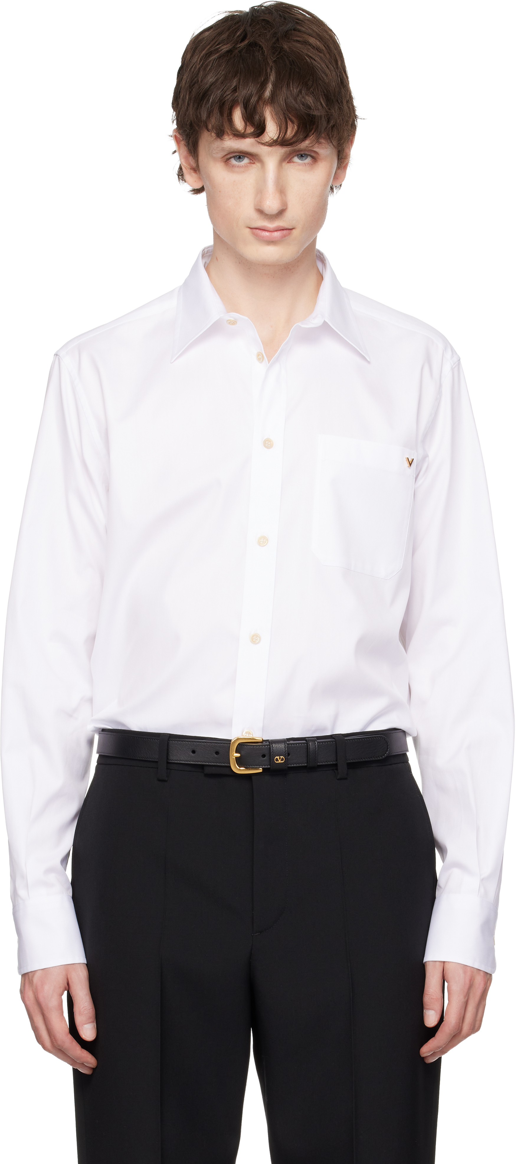 White Oxford Cotton VGold Shirt